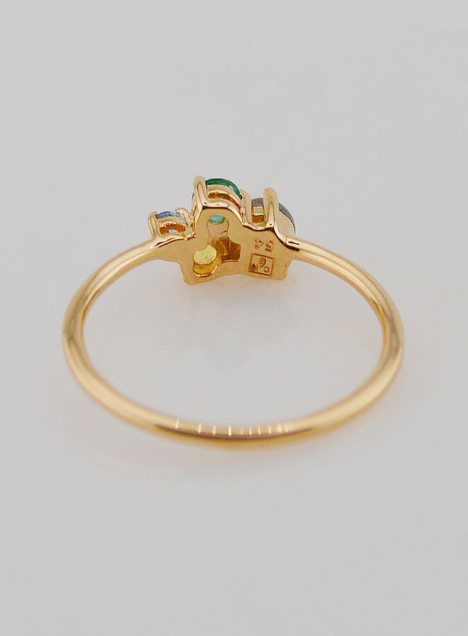 Anillo de Labradorita bañado en Oro y Circonitas - Talla 54 (pic 4)