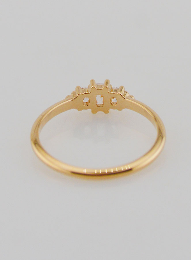 Anillo bañado en oro de la Trinidad en circonitas  - Talla 54 (pic 4)