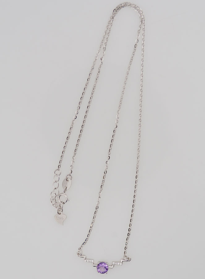 Collar en Plata 925 y Amatista 40-45cm (pic 2)