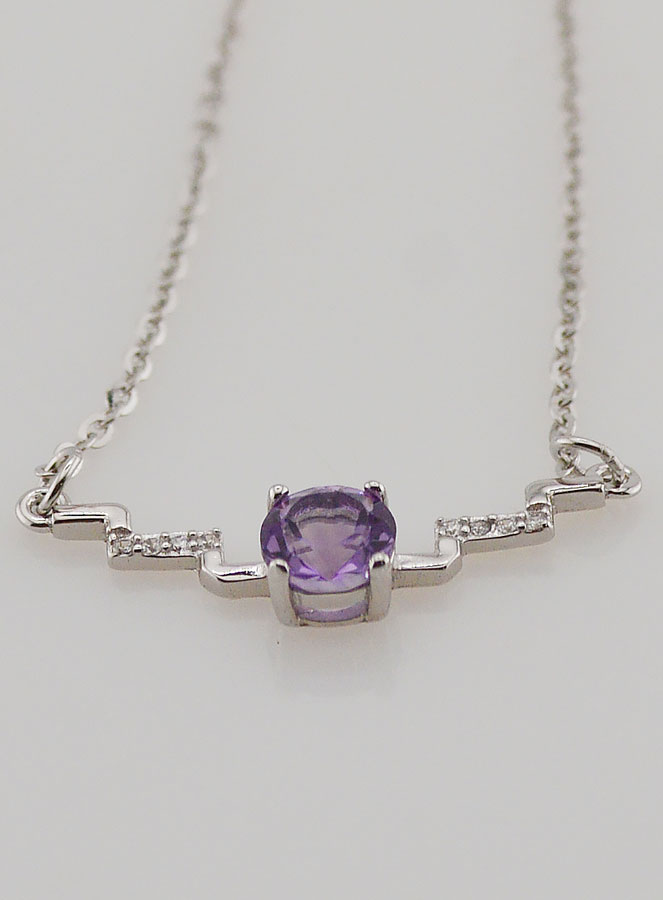 Collar en Plata 925 y Amatista 40-45cm (pic 3)