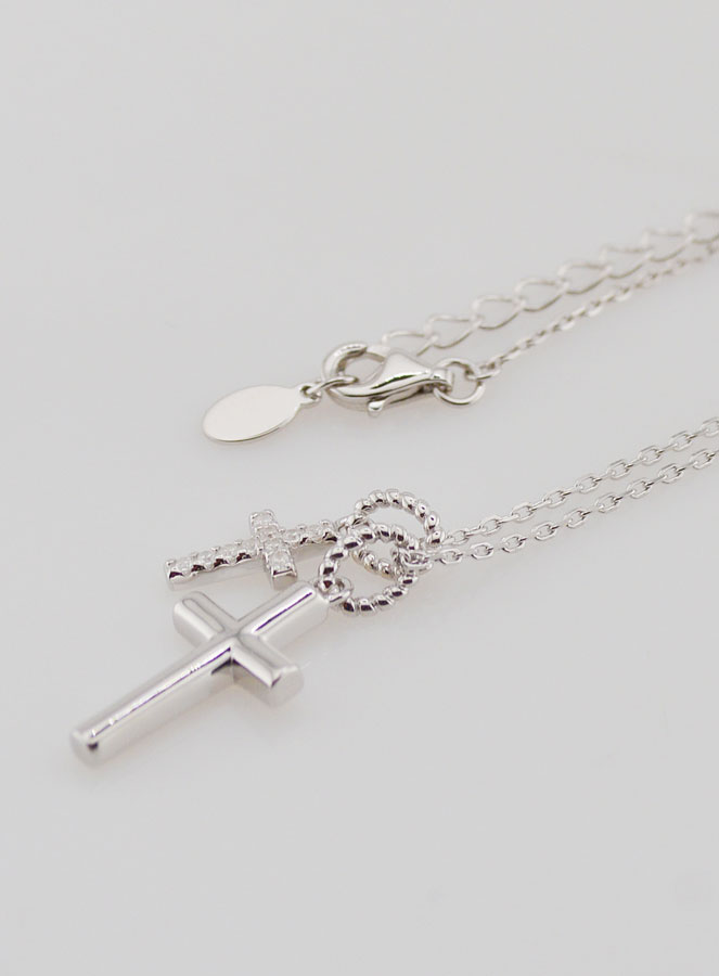 Collar religioso con colgantes de cruz - Plata 925 (pic 1)