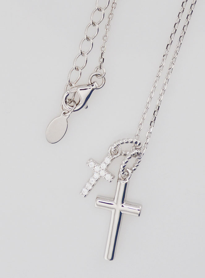 Collar religioso con colgantes de cruz - Plata 925 (pic 4)
