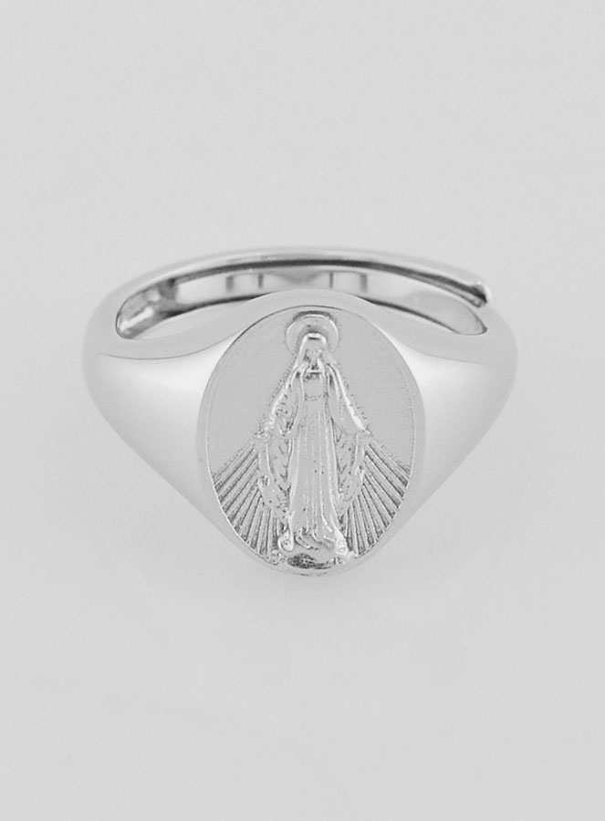 Anillo de Sello de la Virgen Milagrosa - Tallas 52-56 (pic 1)
