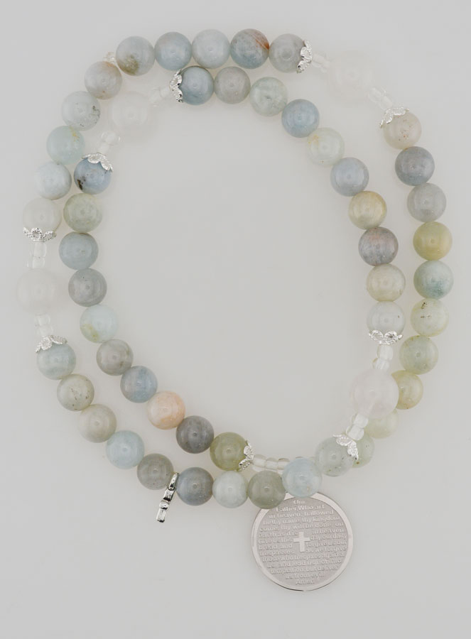 Pulsera Rosario de Aguamarina y del Padre Nuestro (pic 1)