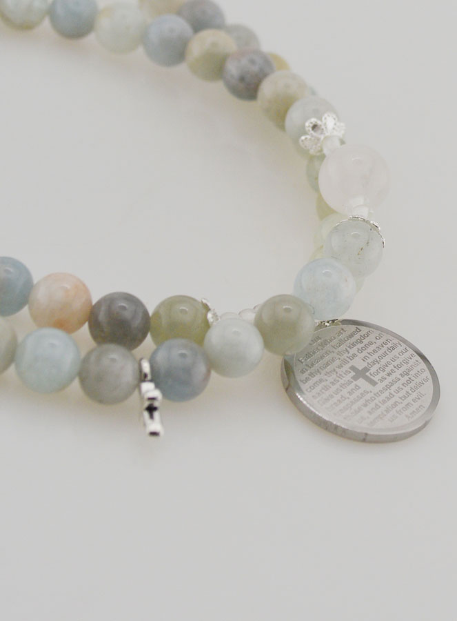 Pulsera Rosario de Aguamarina y del Padre Nuestro (pic 3)