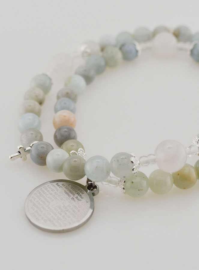 Pulsera Rosario de Aguamarina y del Padre Nuestro (pic 4)