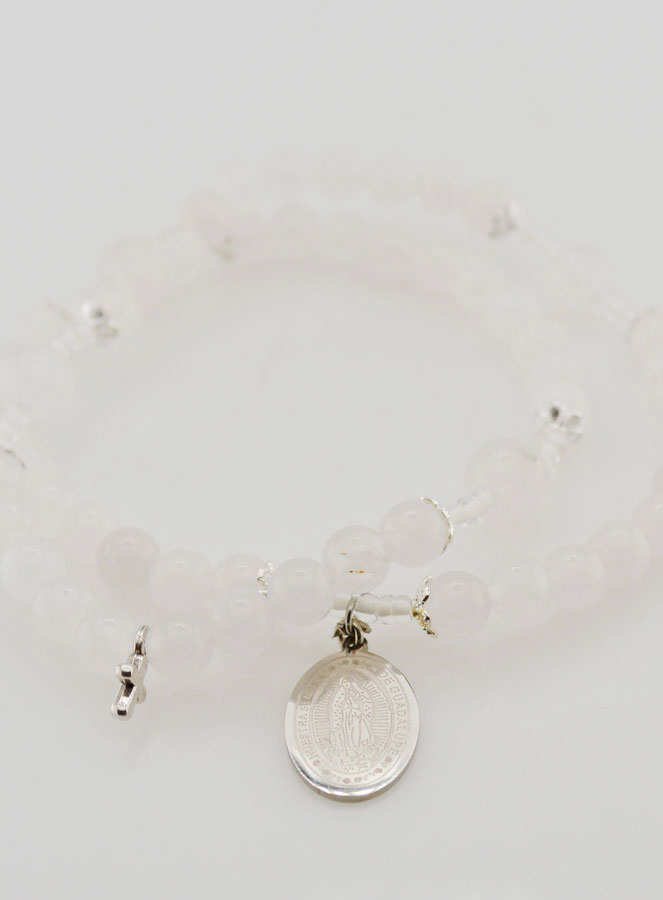 Pulsera Rosario en Piedras de Jade Blanco - Nuestra Sra. de Guadalupe (pic 2)