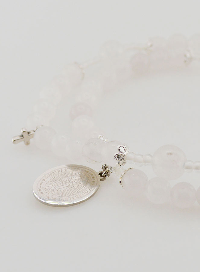 Pulsera Rosario en Piedras de Jade Blanco - Nuestra Sra. de Guadalupe (pic 4)