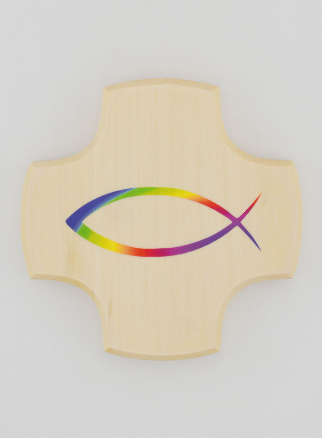 Cruz de Madera de Arce - Pez Ichtus Cristiano (pic 1)