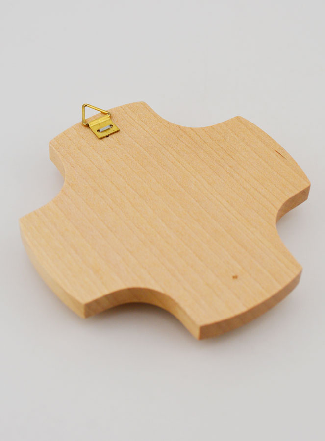 Cruz de madera de arce y pez ictus de cristal - 9 cm (pic 4)