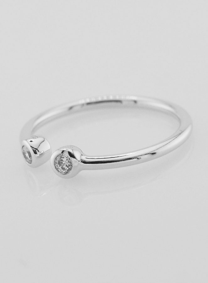 Anillo Abierto en Plata y Circonitas – T58 (pic 2)