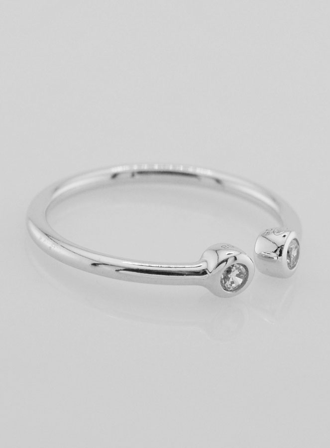 Anillo Abierto en Plata y Circonitas – T58 (pic 3)