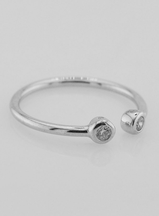 Anillo Abierto en Plata y Circonitas – T60 (pic 3)