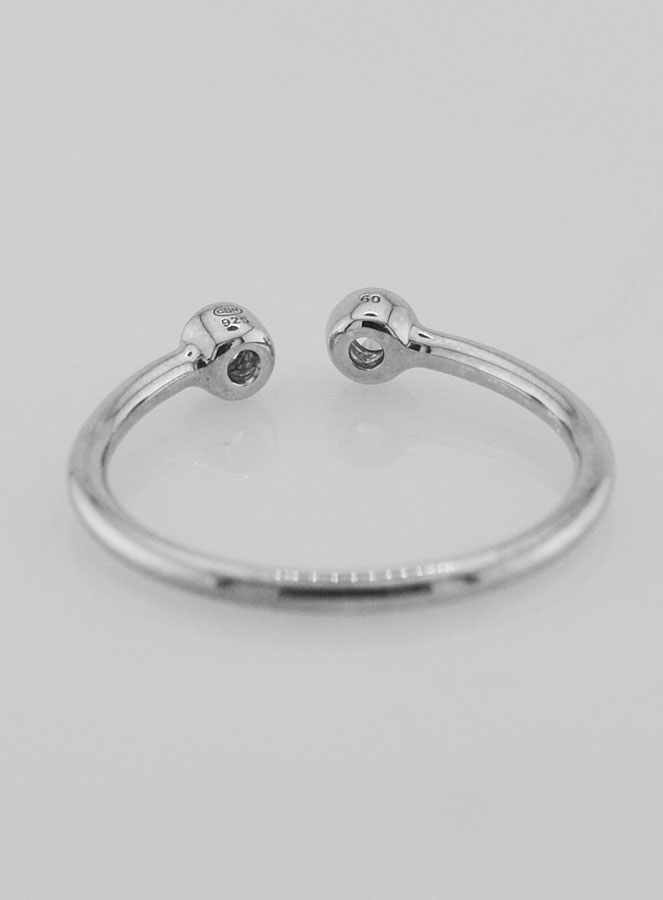Anillo Abierto en Plata y Circonitas – T60 (pic 4)