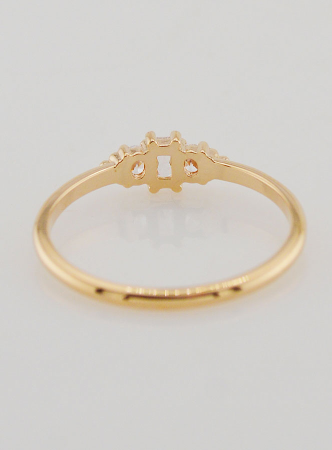 Anillo de circonita Trinidad bañado en oro - T58 (pic 4)
