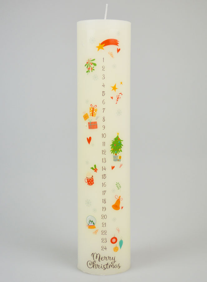 Vela de Adviento con decoración tradicional - 25 cm (pic 1)
