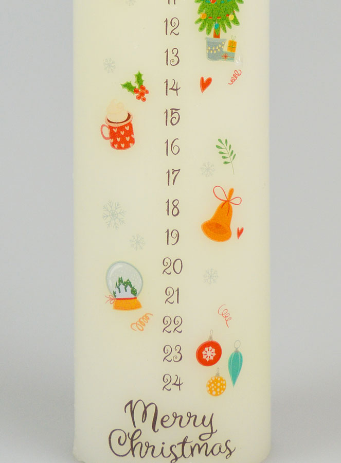 Vela de Adviento con decoración tradicional - 25 cm (pic 3)