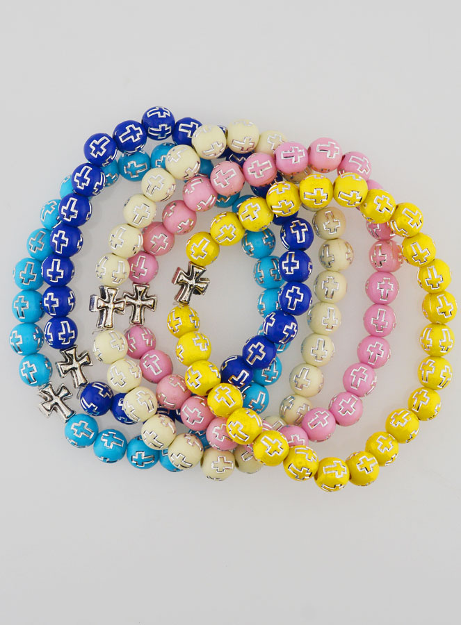 Juego de 5 pulseras religiosas con cruz (pic 1)