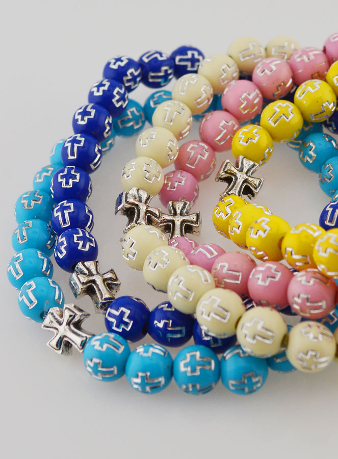 Juego de 5 pulseras religiosas con cruz (pic 2)