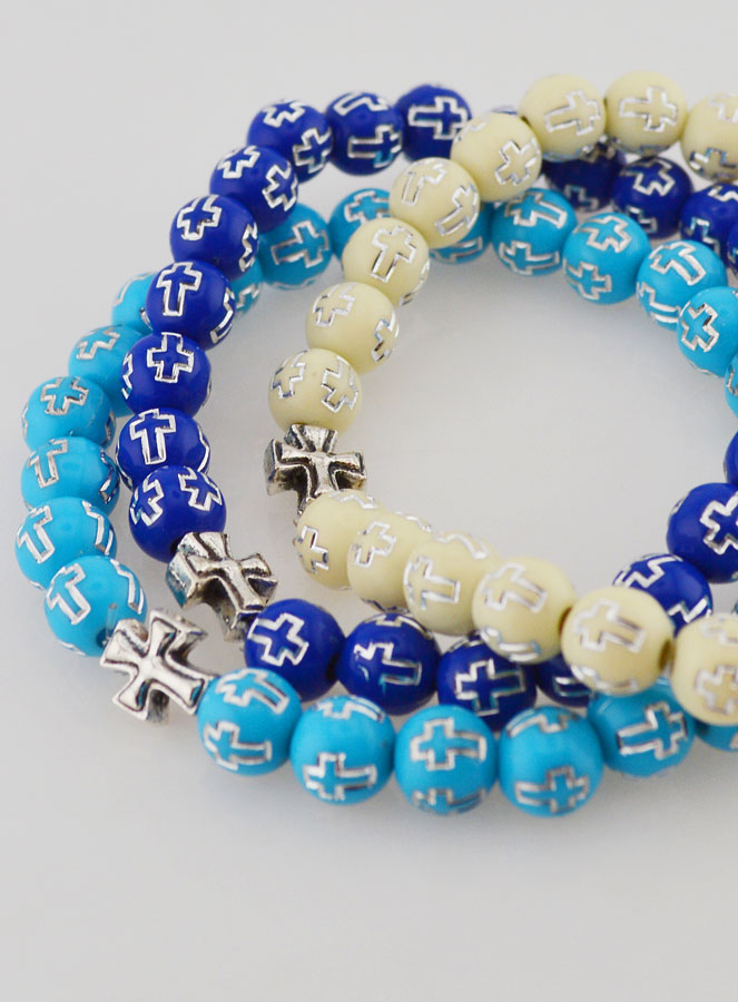 Juego de 5 pulseras religiosas con cruz (pic 3)