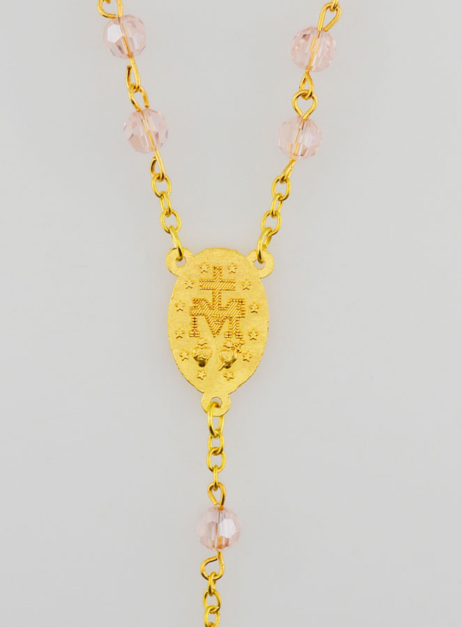 Rosario de la Medalla Milagrosa en Cuentas Facetadas - Rosa (pic 4)