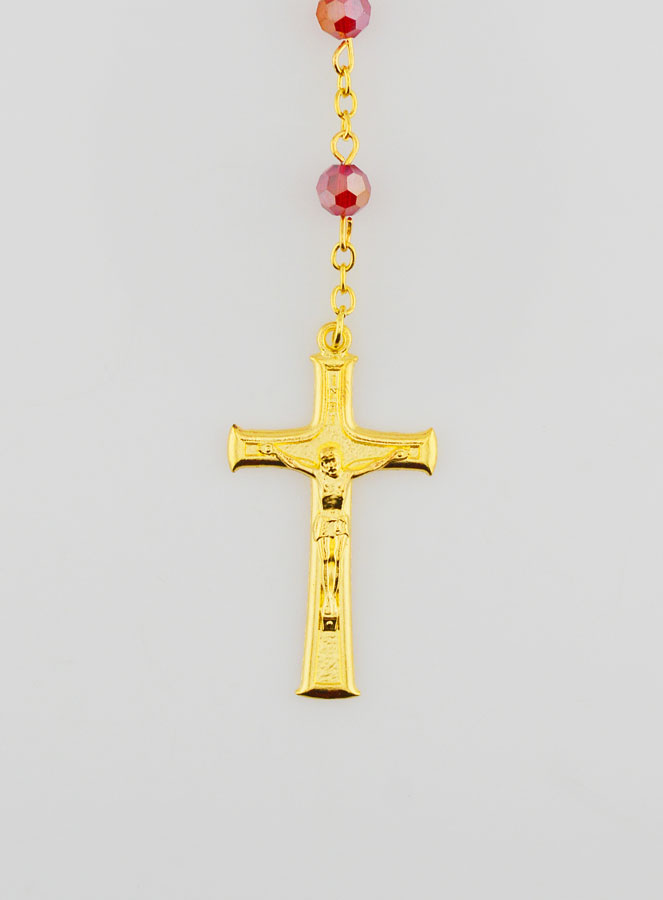 Terço Medalha Milagrosa em Contas Facetadas – Vermelho (pic 3)