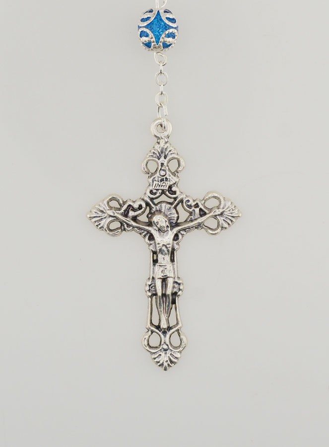 Rosario de Perlas Azules - Milagrosa y Cruz Barroca (pic 3)