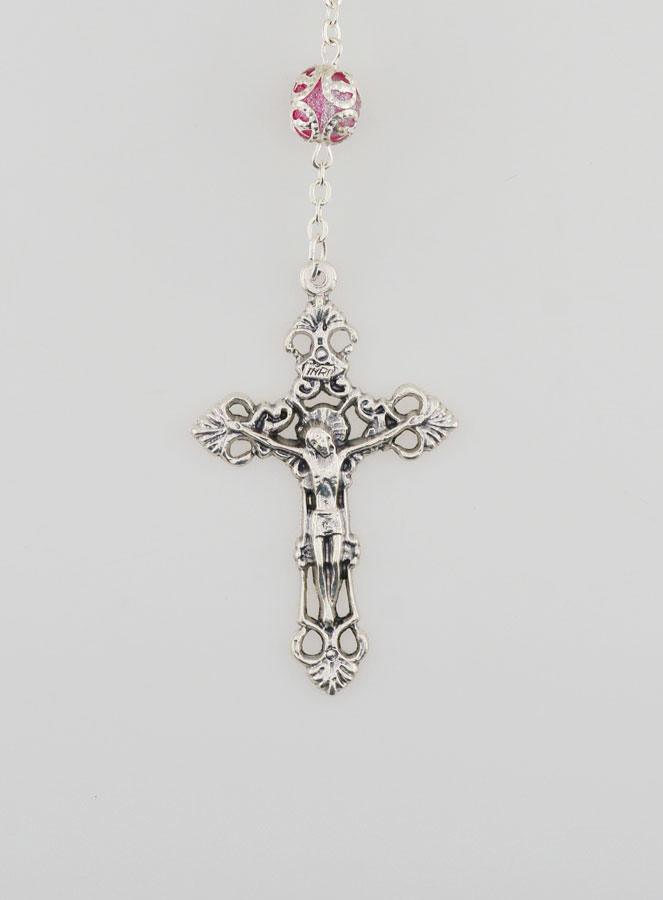Rosario de Perlas Rosas - Milagrosa y Cruz Barroca (pic 3)