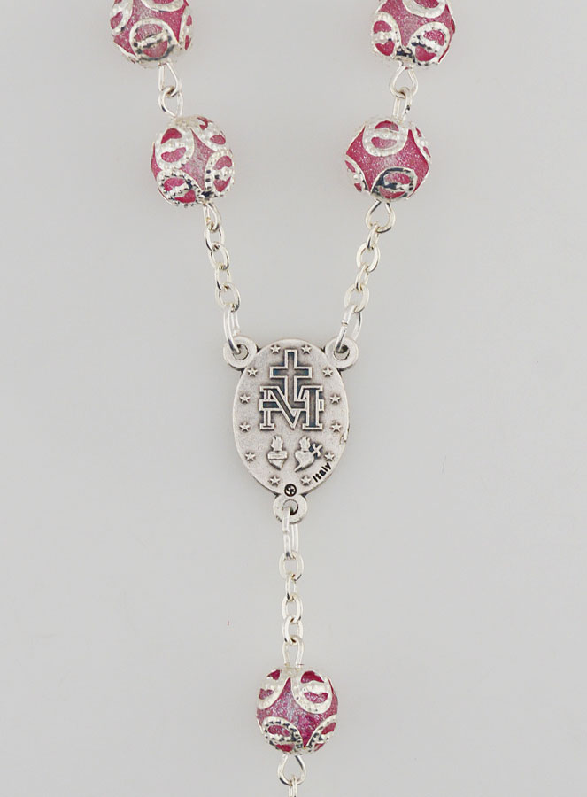 Rosario de Perlas Rosas - Milagrosa y Cruz Barroca (pic 4)