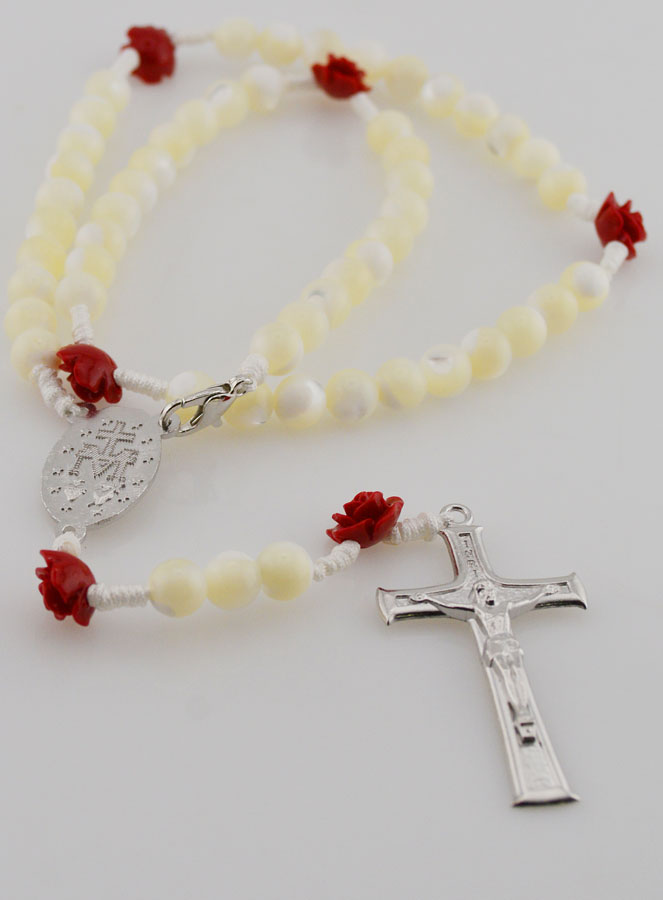 Rosario en Nácar y Cerámica - Medalla Milagrosa (pic 2)