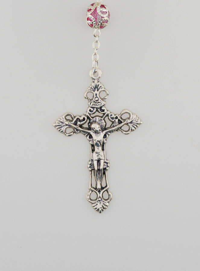 Rosario de la Virgen Milagrosa y Cruz Barroca - Rosa (pic 3)