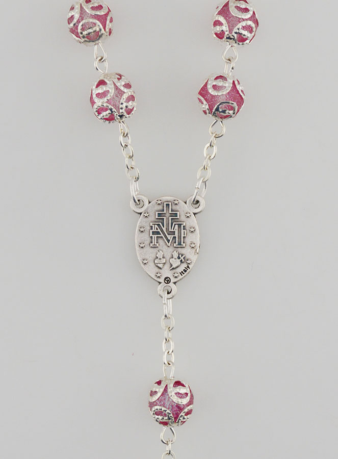 Rosario de la Virgen Milagrosa y Cruz Barroca - Rosa (pic 4)