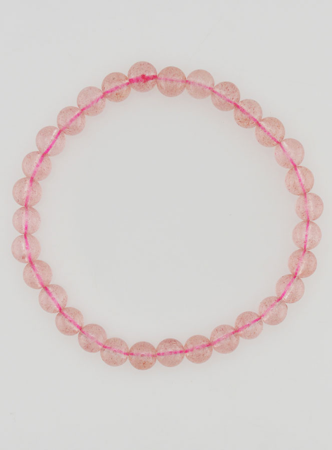 Pulsera de piedra natural de cuarzo hematoide fresa - 6 mm (pic 1)