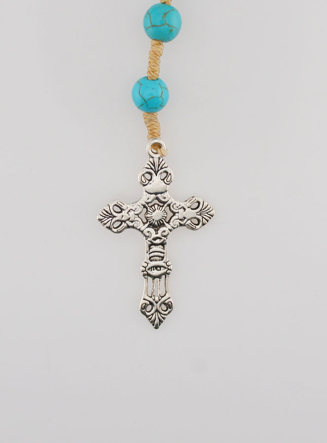 Rosario de Cuentas Turquesas - Medalla Milagrosa (pic 3)