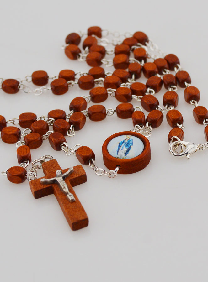 Rosario de la Virgen Milagrosa en Madera Clara (pic 2)