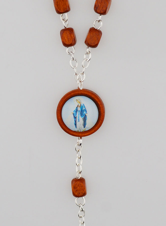 Rosario de la Virgen Milagrosa en Madera Clara (pic 4)