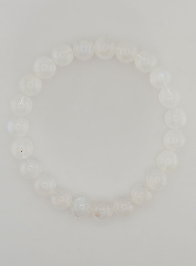 Pulseira em Pedra da Lua Branca Peristérita AAA (pic 1)