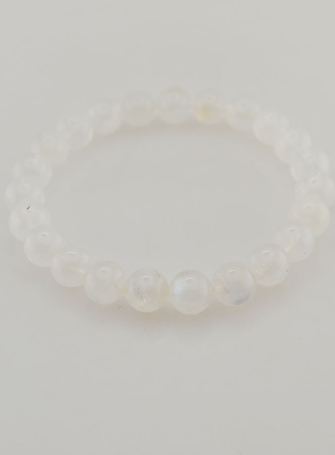Pulseira em Pedra da Lua Branca Peristérita AAA (pic 2)