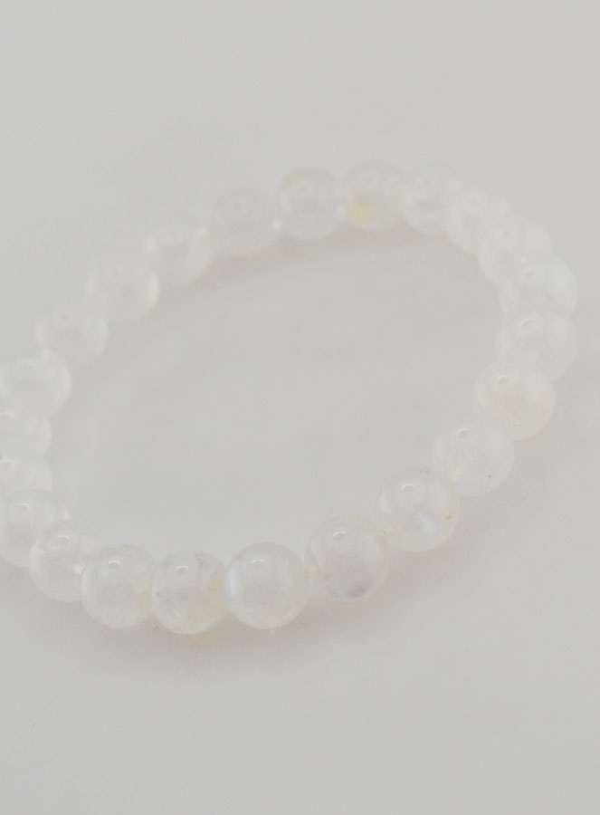 Pulseira em Pedra da Lua Branca Peristérita AAA (pic 4)
