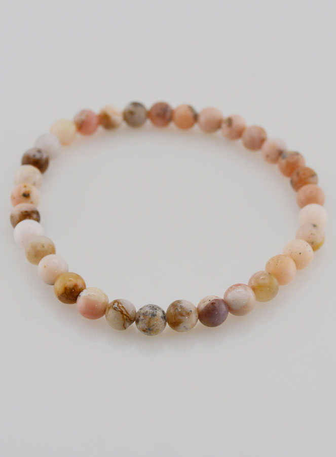 Pulsera de piedra natural de ópalo rosa - 6 mm (pic 2)