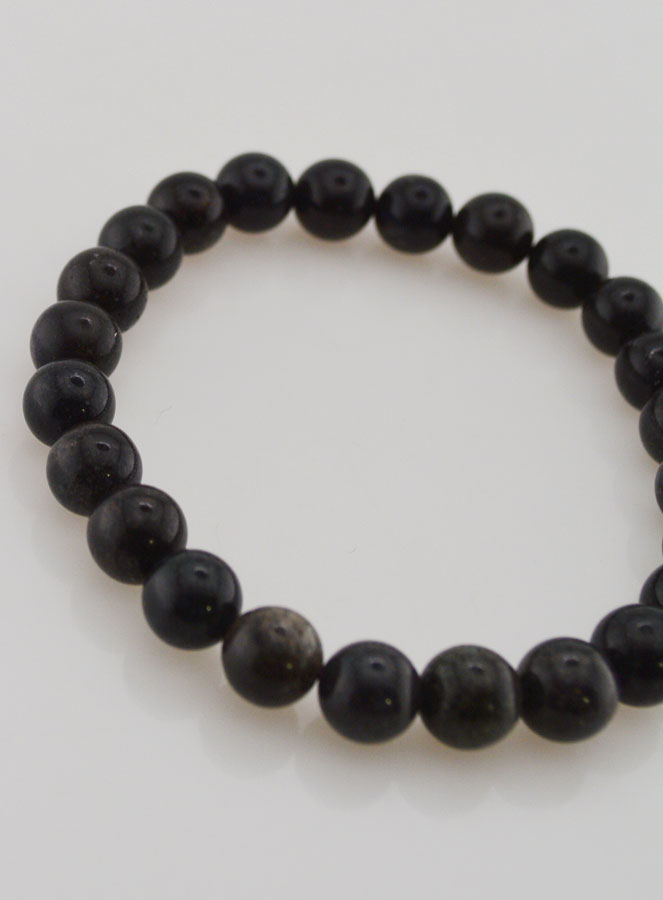 Pulsera en Piedra Natural de ópalo negro - 8 mm (pic 3)