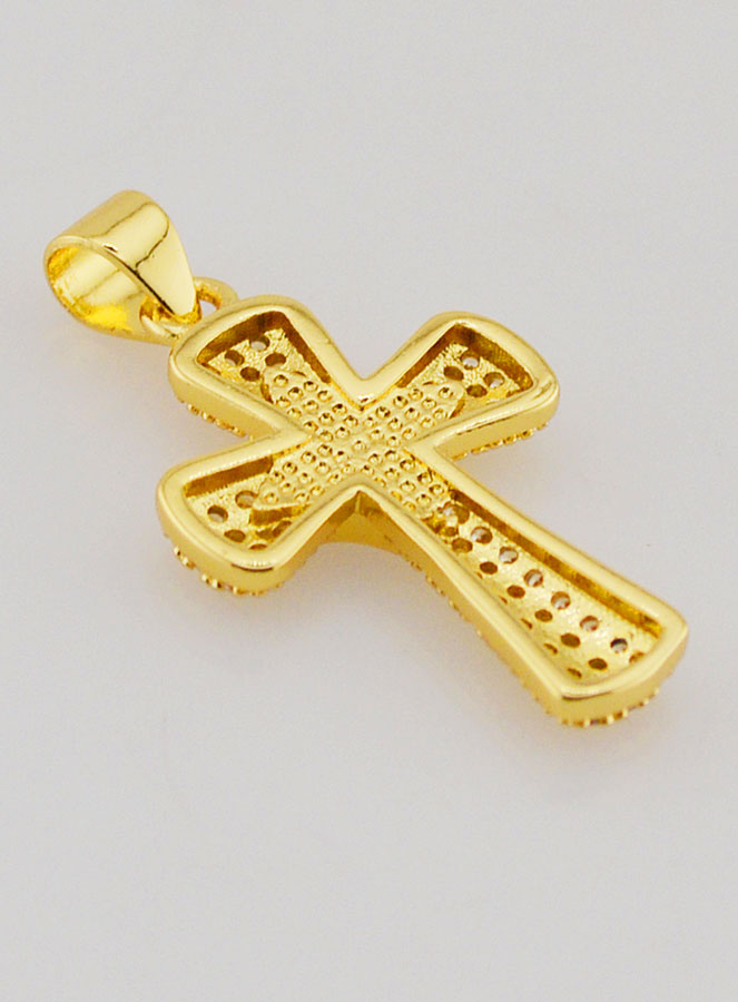Colgante de cruz y estrella en latón y nácar - 22 mm (pic 4)
