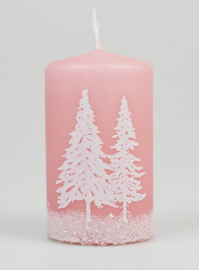 Vela decorativa con atmósfera invernal - Rosa claro (pic 1)