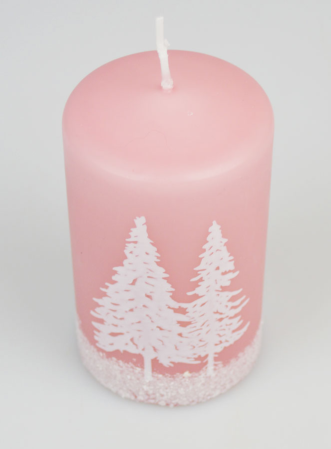 Vela decorativa con atmósfera invernal - Rosa claro (pic 2)