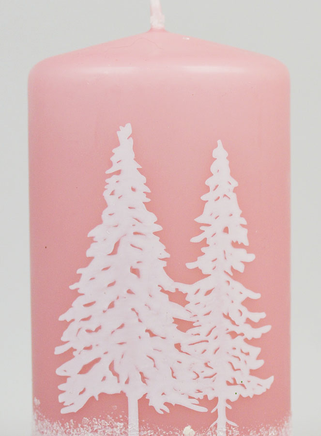 Vela decorativa con atmósfera invernal - Rosa claro (pic 3)