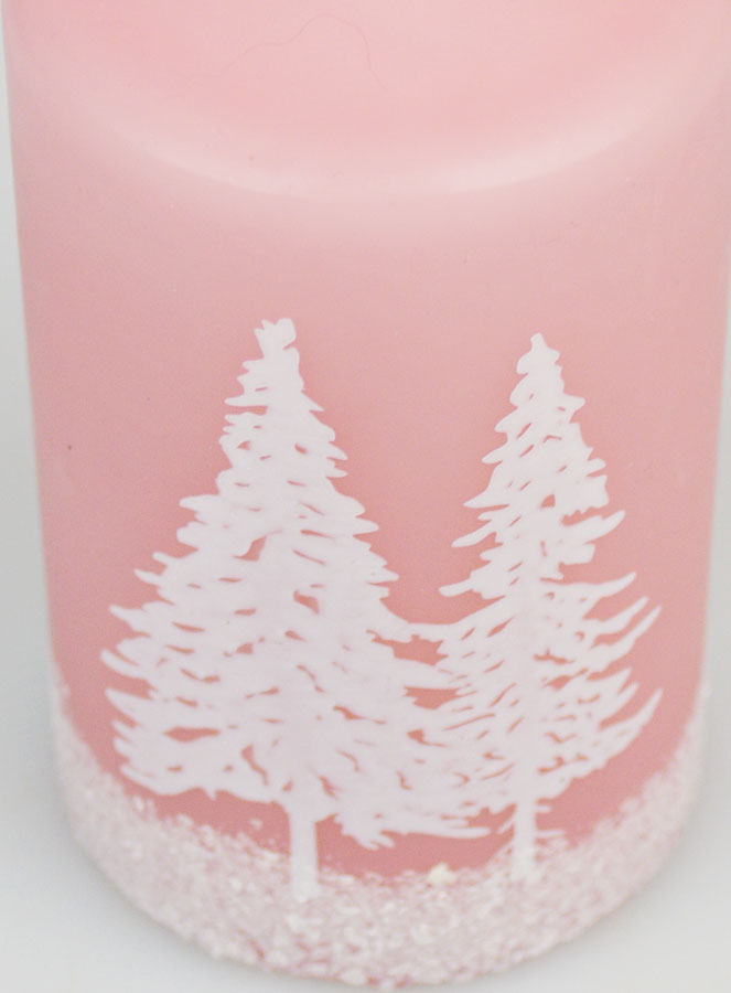 Vela decorativa con atmósfera invernal - Rosa claro (pic 4)