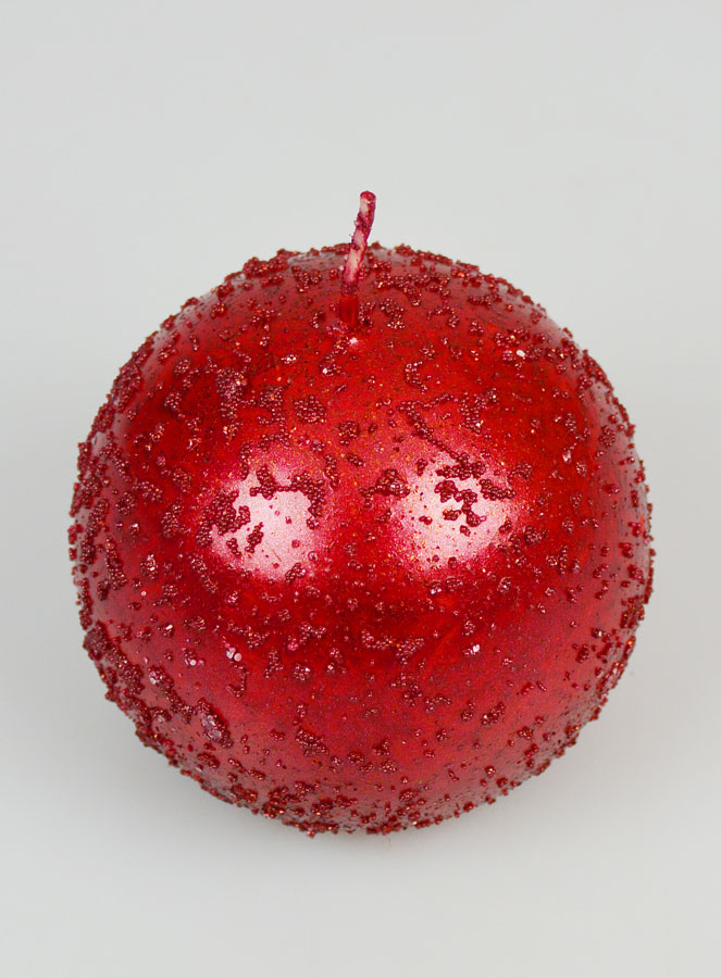 Vela esférica brillante de Navidad de 8 cm - Rubí (pic 2)