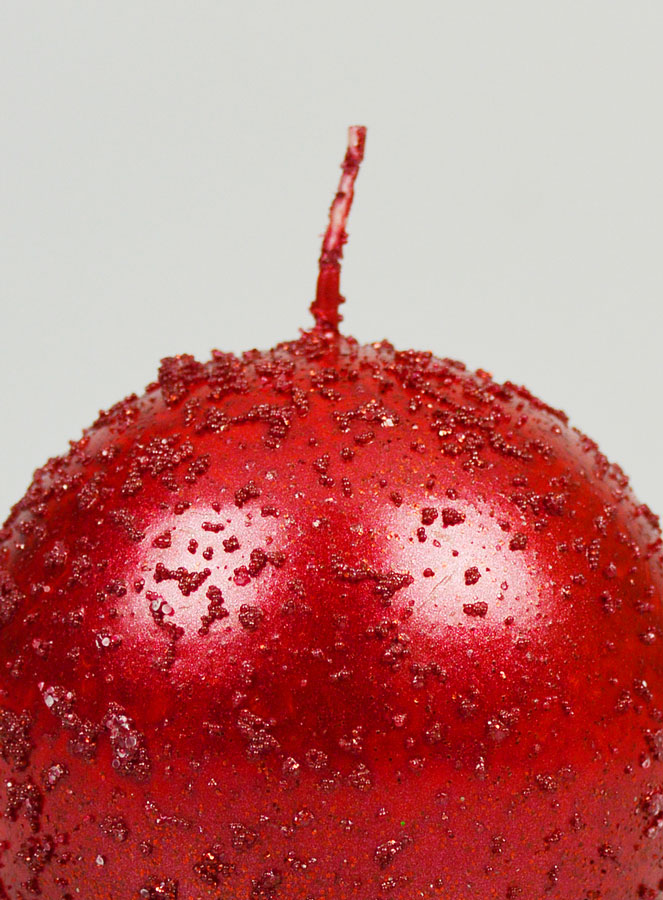 Vela esférica brillante de Navidad de 8 cm - Rubí (pic 3)