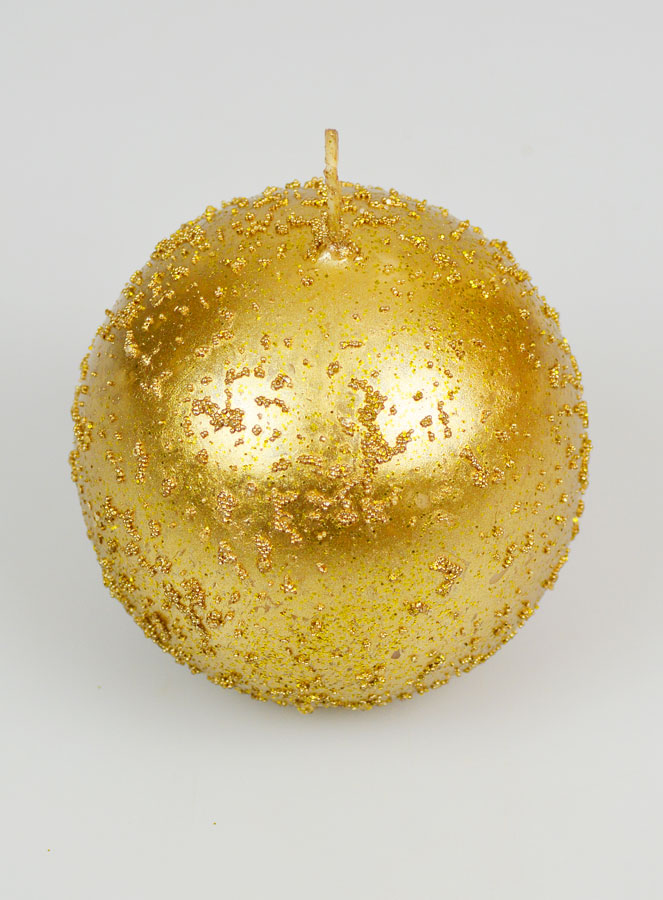 Vela de Decoración Esfera con Purpurina 8 cm - Oro Antiguo (pic 2)