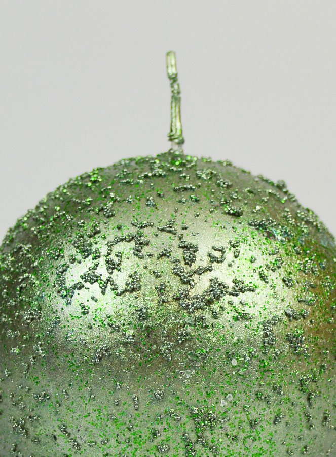 Vela de Decoración Esfera con Purpurina 8 cm - Verde Pino (pic 3)